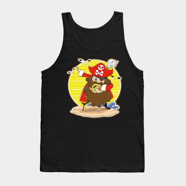 Dabbing Pirate Skull Dab Dance Tank Top by Pummli